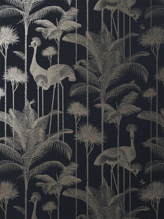 Crane Fonda Wallpaper - Black Gold - Divine Savages - DVS061-CF-BLGD-WR - Premier Wallcovering