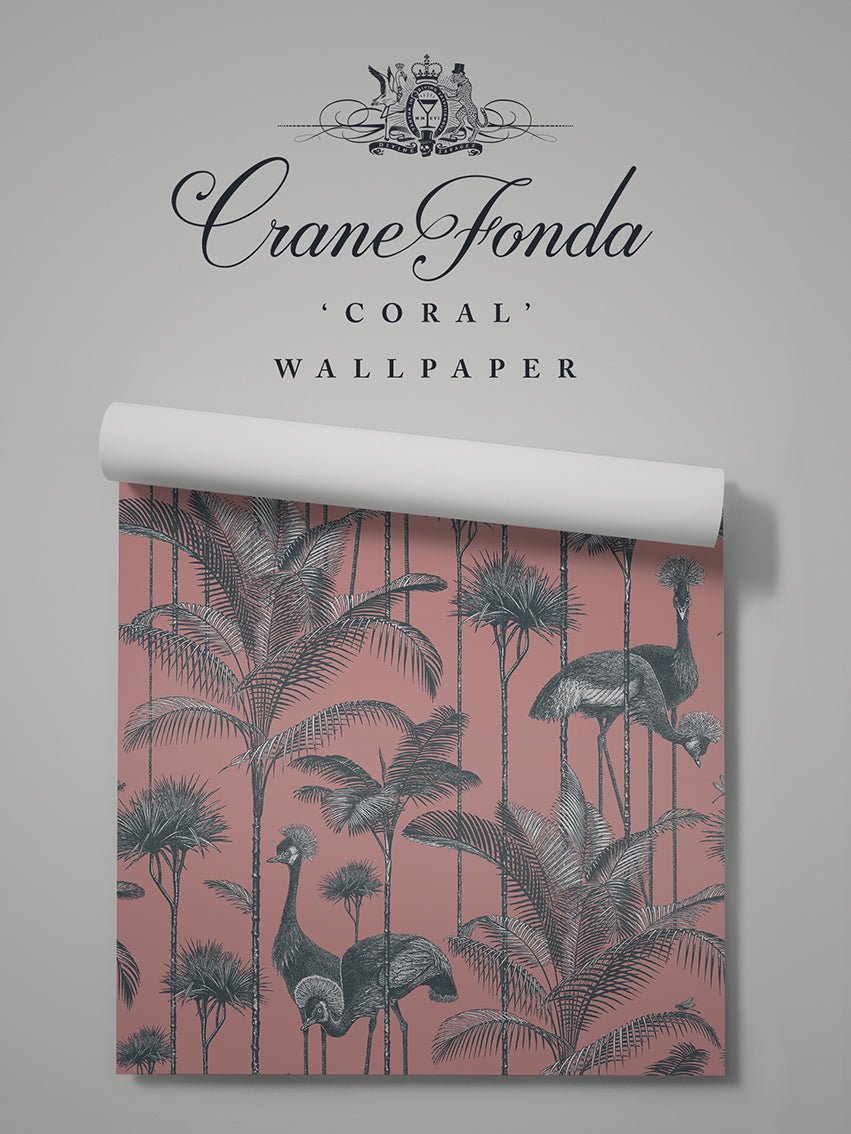 Crane Fonda Wallpaper - Coral - Divine Savages - DVS070-CF-CORAL-70-WR - Premier Wallcovering