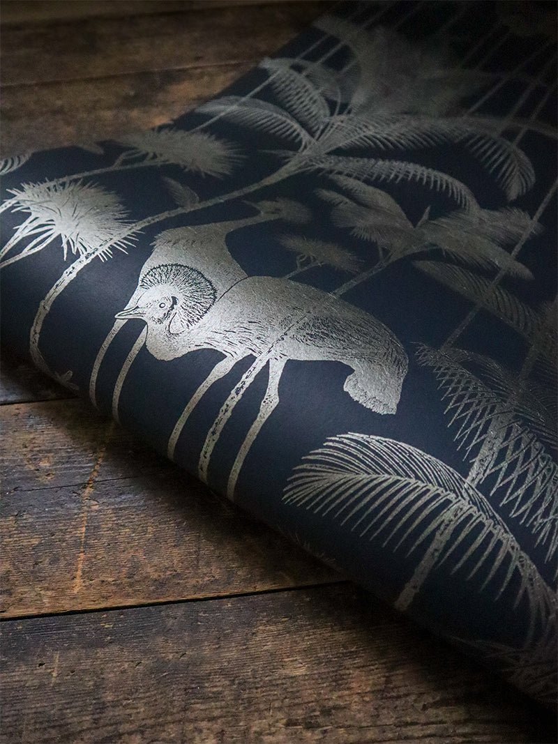 Crane Fonda Wallpaper - Black Gold - Divine Savages - DVS061-CF-BLGD-WR - Premier Wallcovering