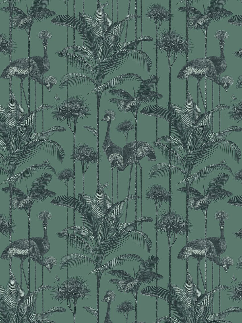 Crane Fonda Wallpaper - Jade Green - Divine Savages - DVS072-CF-JADE-WR - Premier Wallcovering