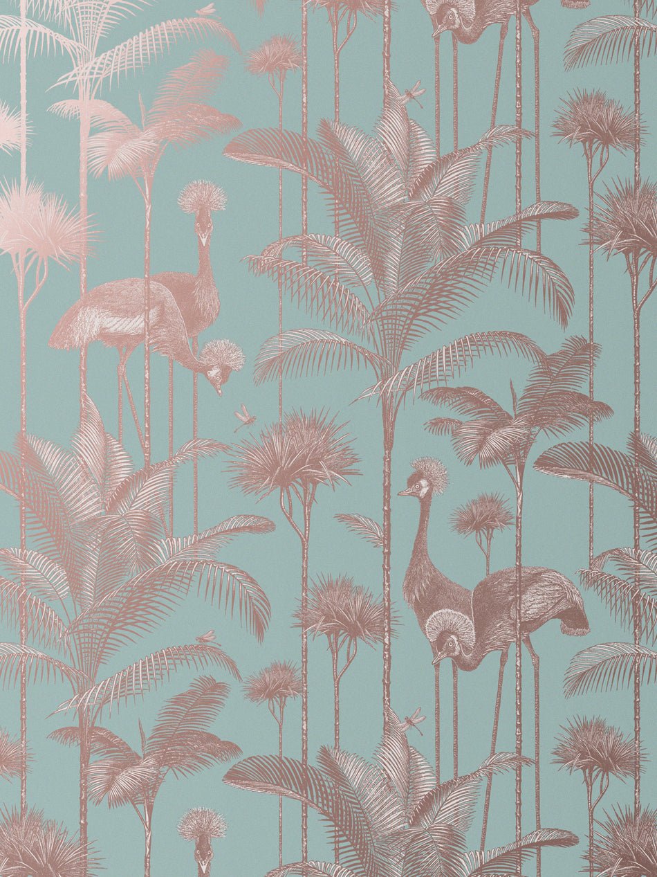 Crane Fonda Wallpaper - Aquamarina Del Rey - Divine Savages - DVS111-CF-AQUA-WR - Premier Wallcovering