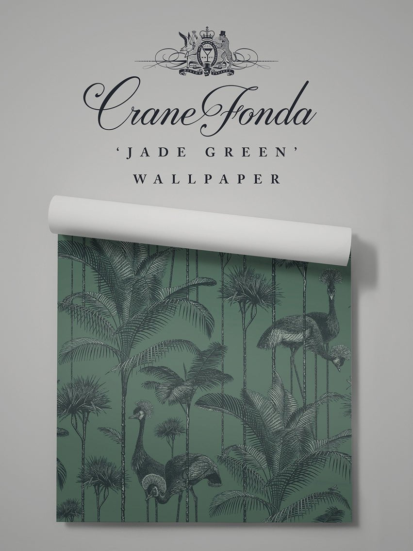 Crane Fonda Wallpaper - Jade Green - Divine Savages - DVS072-CF-JADE-WR - Premier Wallcovering