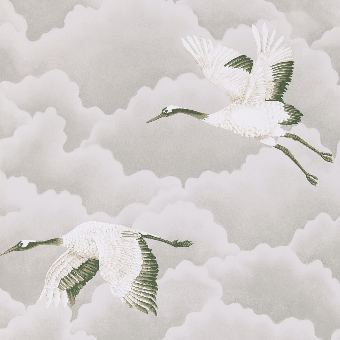 Cranes in Flight Wallpaper - Platinum - HGAT111230 - Harlequin - Premier Wallcovering