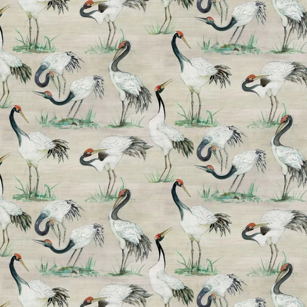 Cranes Wallpaper - Linen - Osborne & Little - W7456-01 - Premier Wallcovering