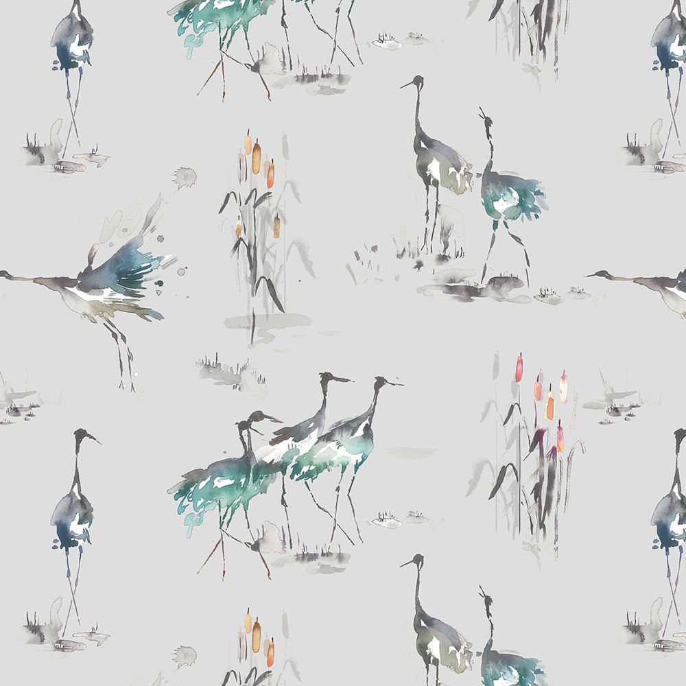 Cranes Wallpaper - Cobalt - Voyage Maison - CRANES/WPO/COB - Premier Wallcovering