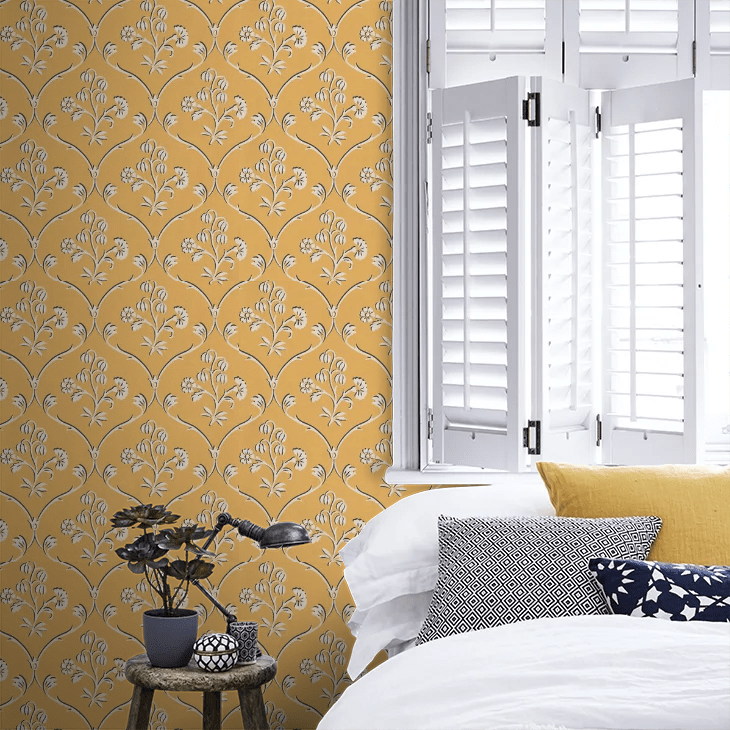 Cranford Wallpaper - Wheat Yellow - Little Greene - 0251CRWHEAT - Premier Wallcovering