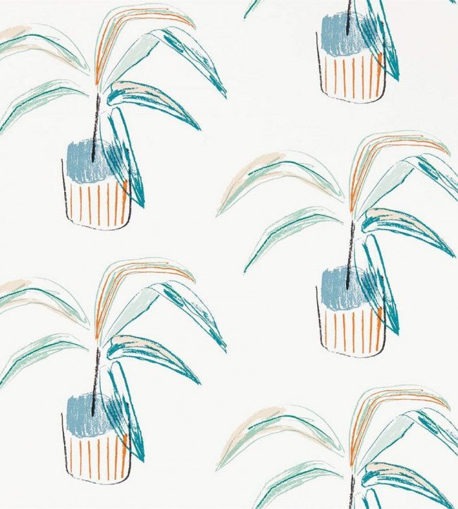 Crassula Wallpaper - Tangerine / Mint - NZAW111990 - Scion - Premier Wallcovering