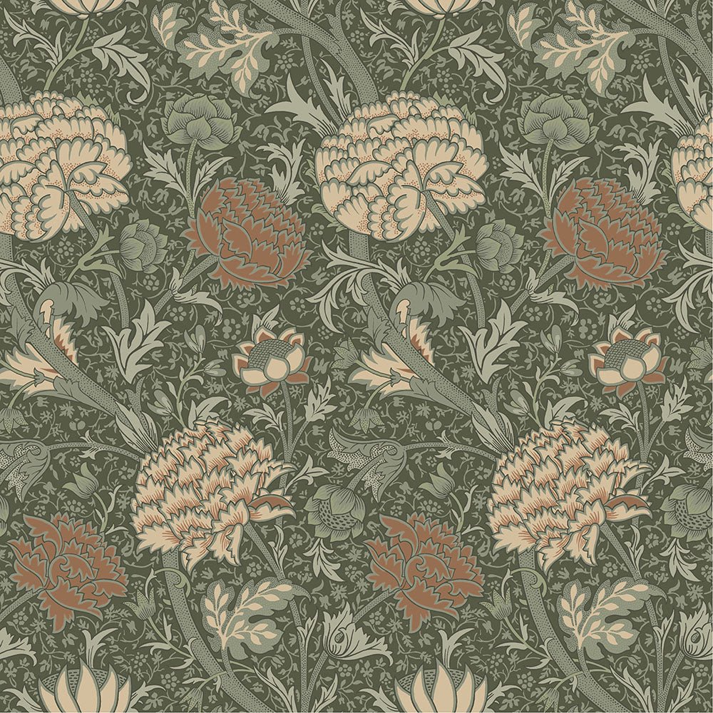Cray Wallpaper - Terracotta / Green - Midbec - 82035 - Premier Wallcovering