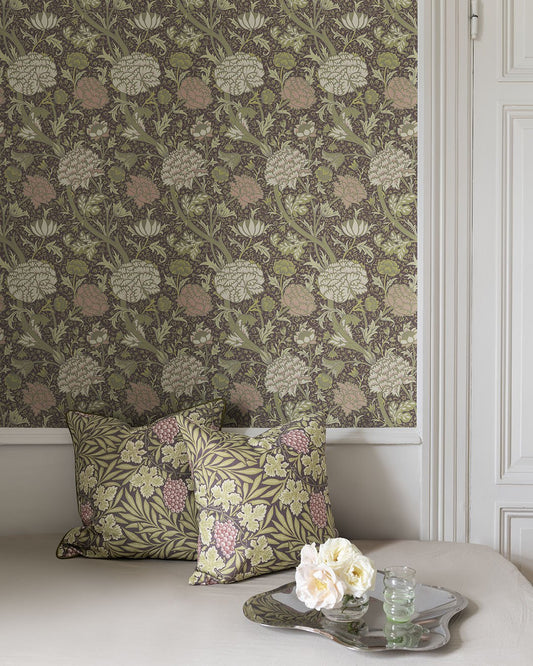 Cray Wallpaper - Green / Pink - Midbec - 82036 - Premier Wallcovering