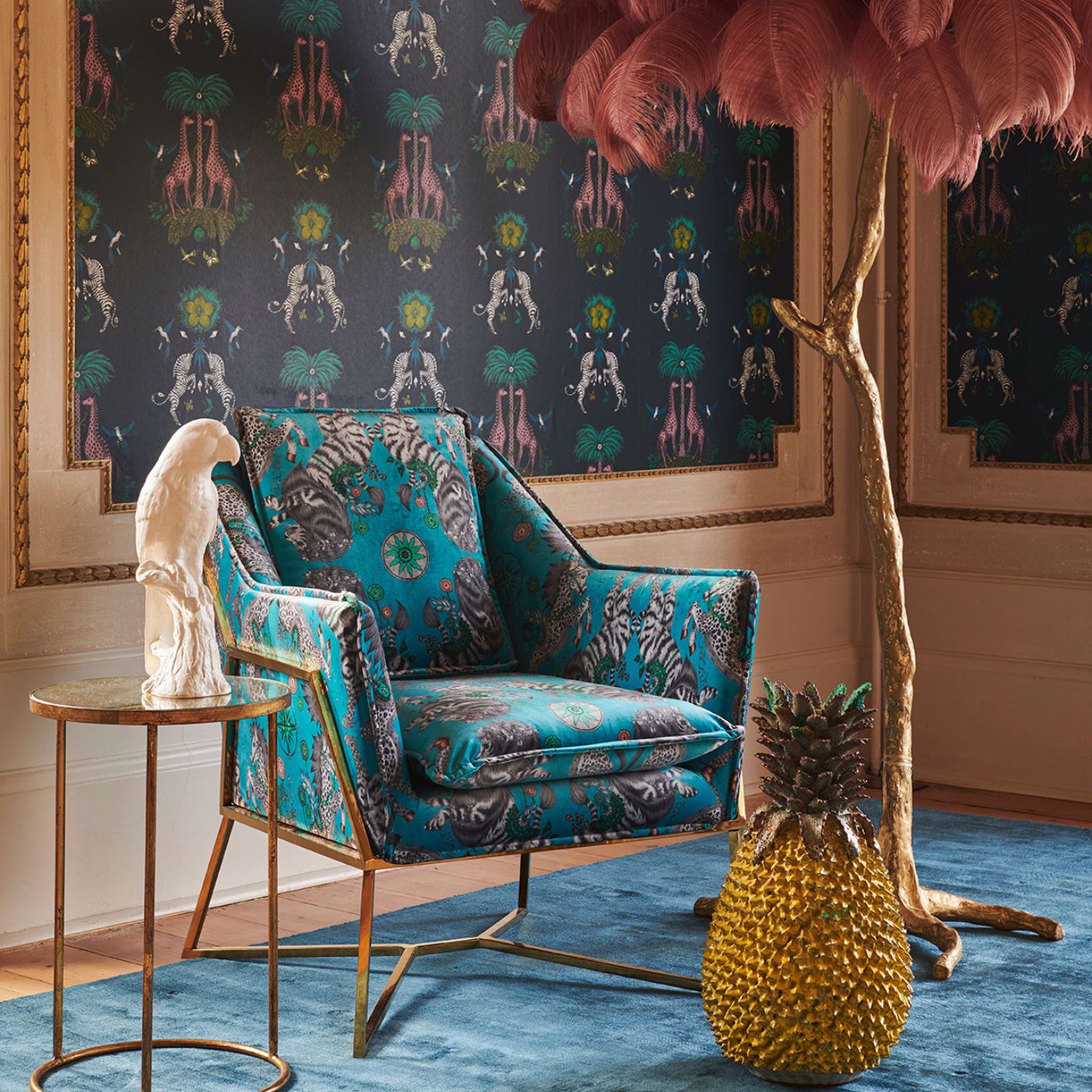 Creatura Wallpaper - Charcoal - Clarke & Clarke - Emma J Shipley - W0114/01 - Premier Wallcovering