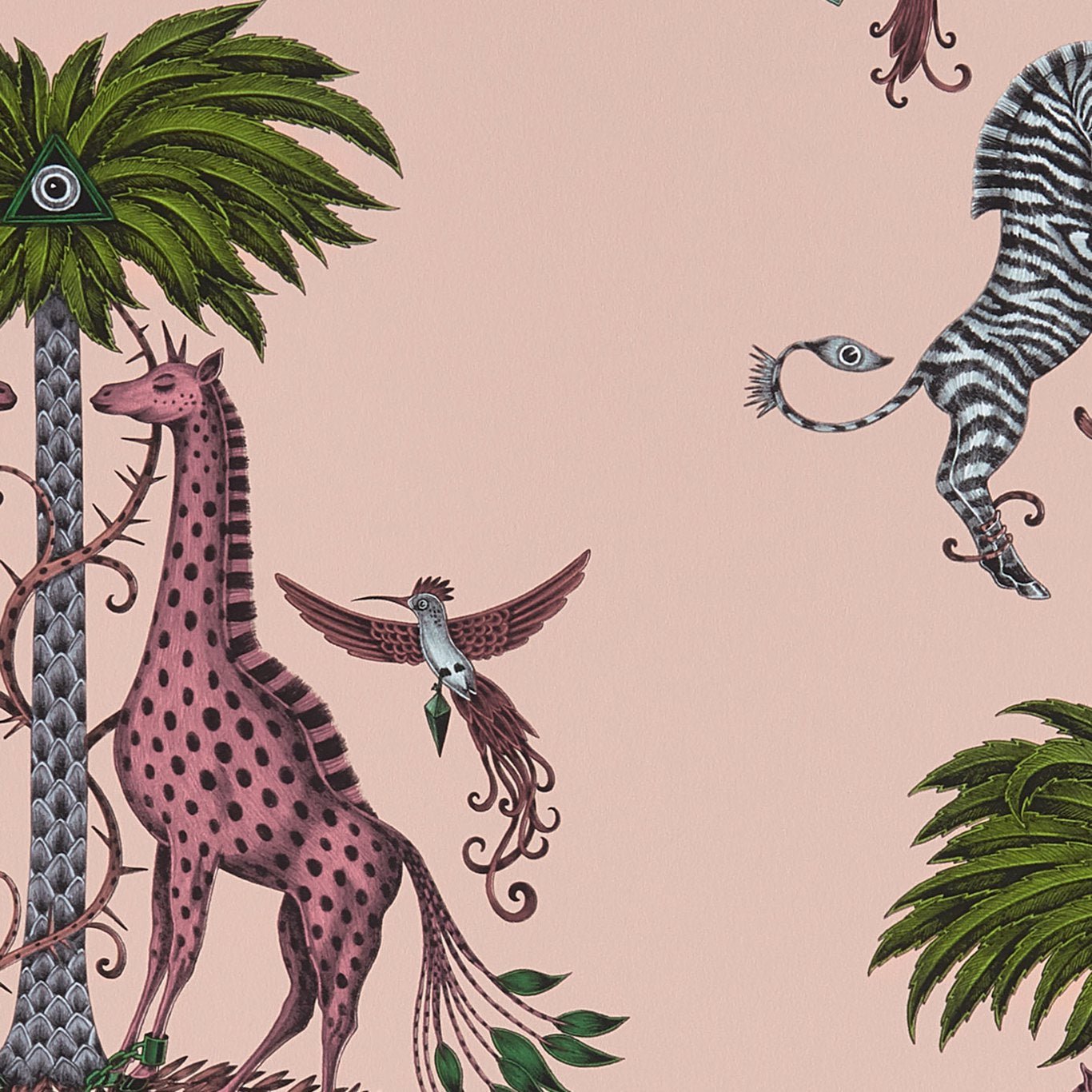 Creatura Wallpaper - Pink - Clarke & Clarke - Emma J Shipley - W0114/02 - Premier Wallcovering