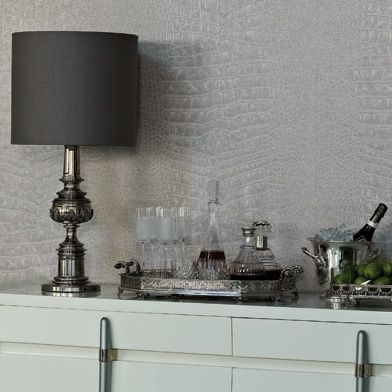 Crocodilo Vinyl Wallpaper - Tan - Osborne & Little - W6337-04 - Premier Wallcovering
