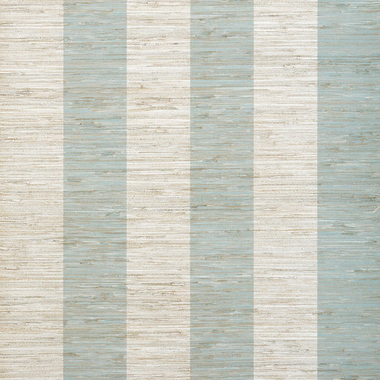 Crossroad Stripe Wallpaper - Aqua - Thibaut - T72803 - Premier Wallcovering