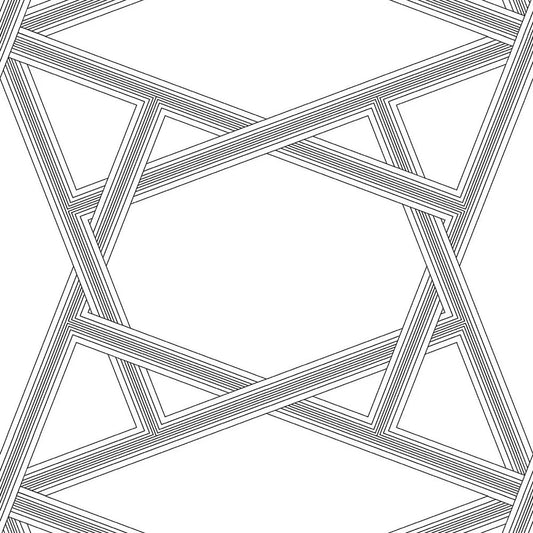 Crossroads Geo Wallpaper - White / Grey - NextWall - NW44300 - Premier Wallcovering