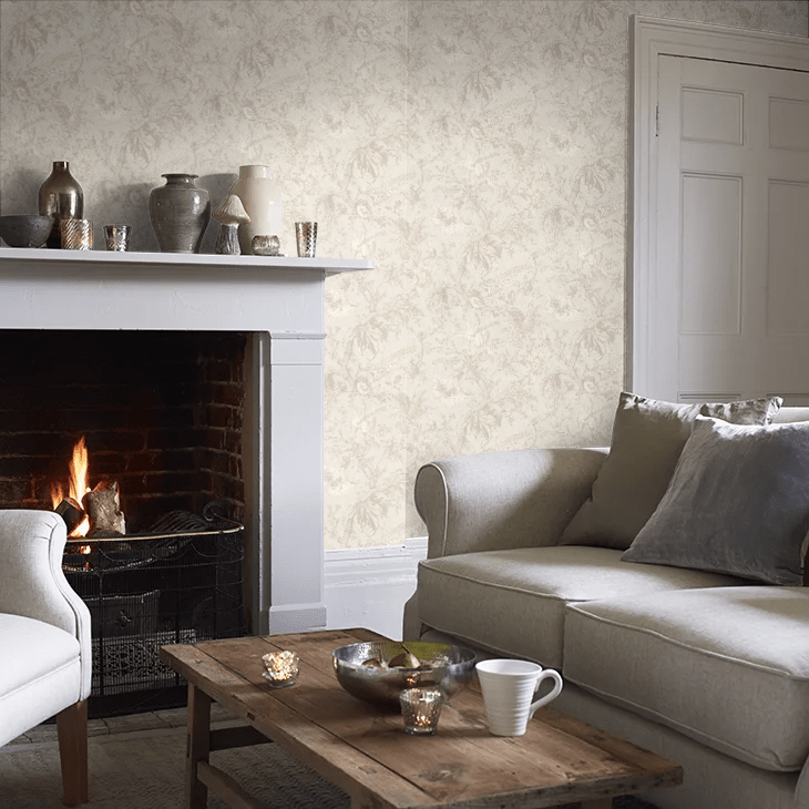 Crowe Hall Lane Wallpaper - Cream / Grey - Little Greene - 0282CWTALCU - Premier Wallcovering