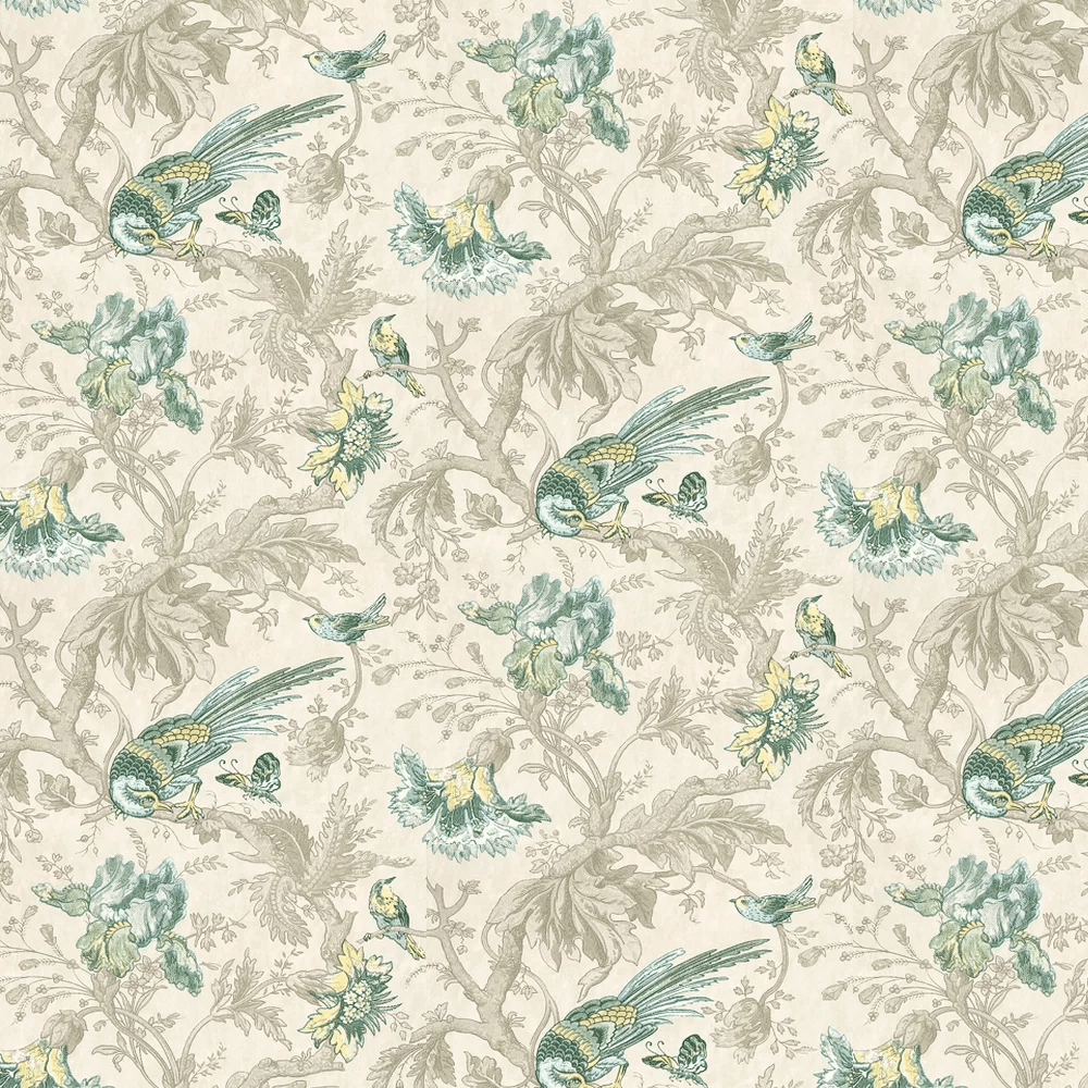 Crowe Hall Lane Wallpaper - Blue / Green / Grey - Little Greene - 0282CWPARAD - Premier Wallcovering