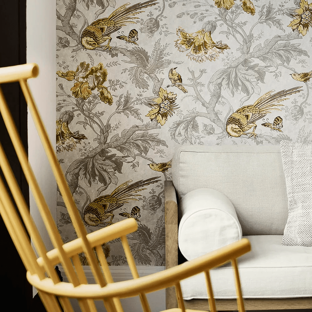Crowe Hall Lane Wallpaper - Gilt - Little Greene - 0291CRGILTZ - Premier Wallcovering