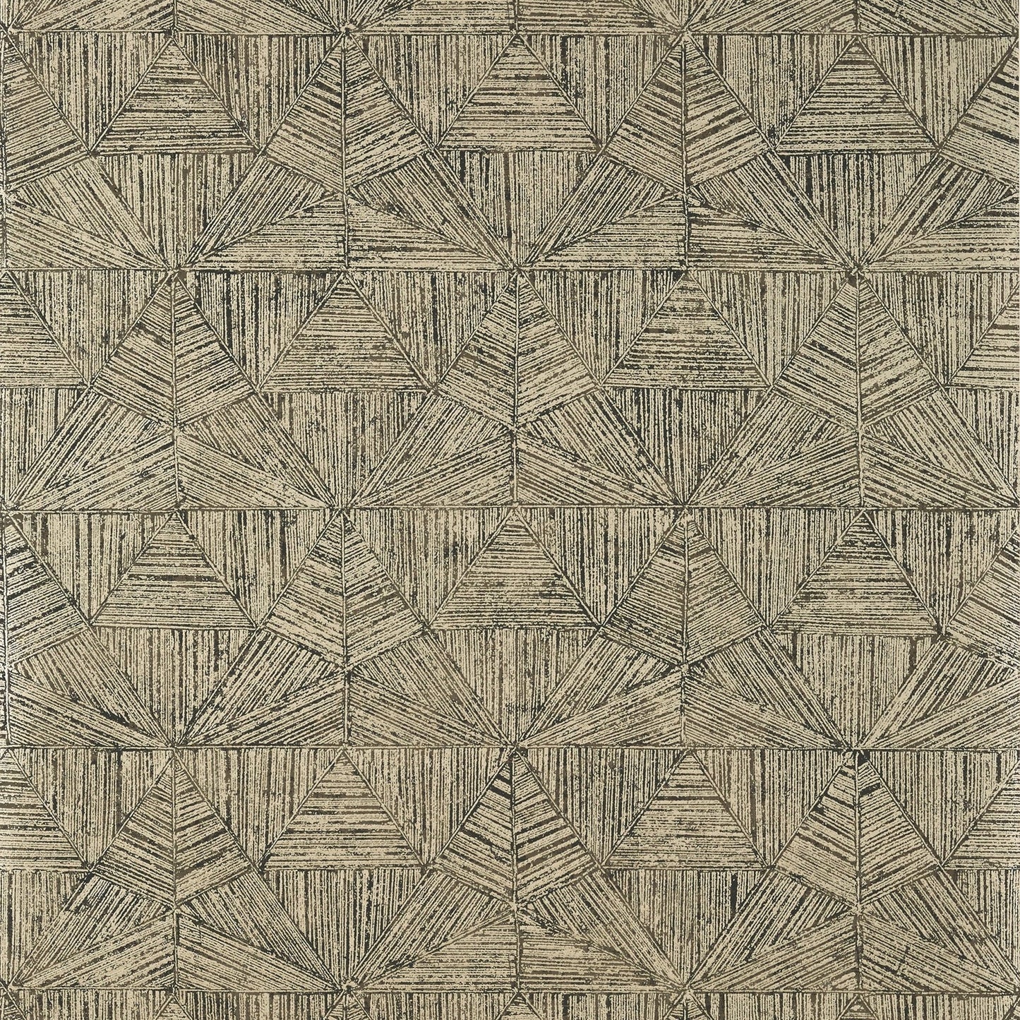 Crystalla Wallpaper - Metallic Pewter on Black - Thibaut - T10463 - Premier Wallcovering
