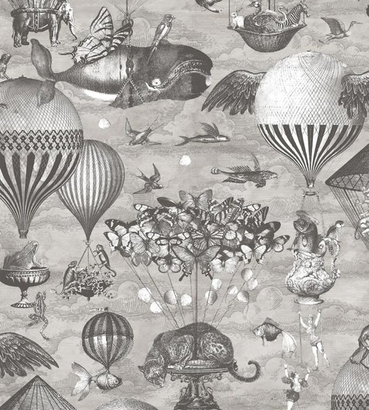 Curious Skies Wallpaper - Black & White - Brand McKenzie - BMTD001/07A - Premier Wallcovering