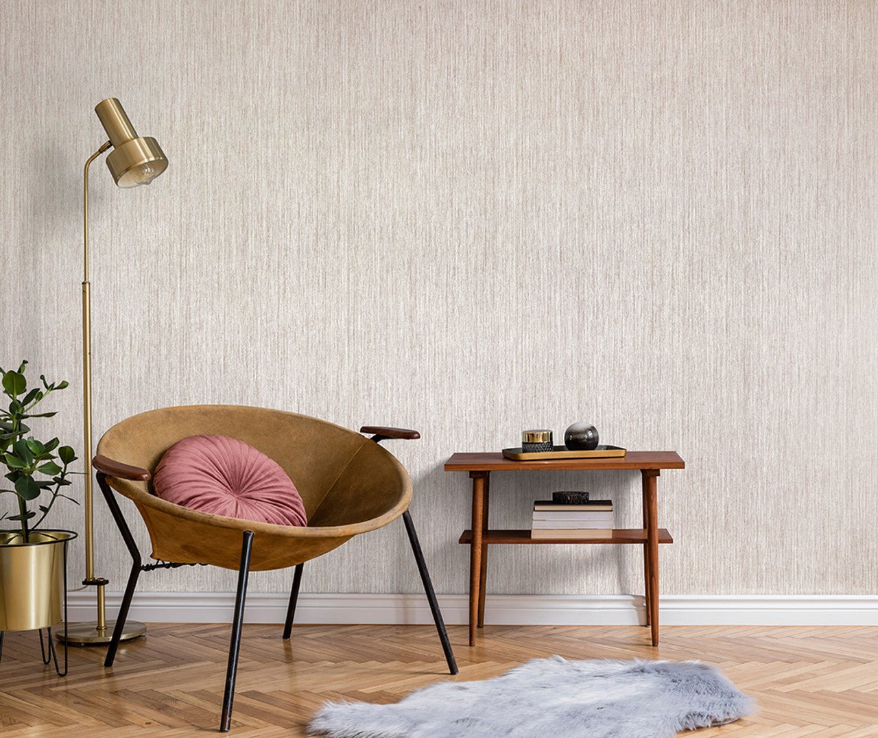 Curtain Feel Wallpaper - Rose - Hohenberger - 65052 - Premier Wallcovering