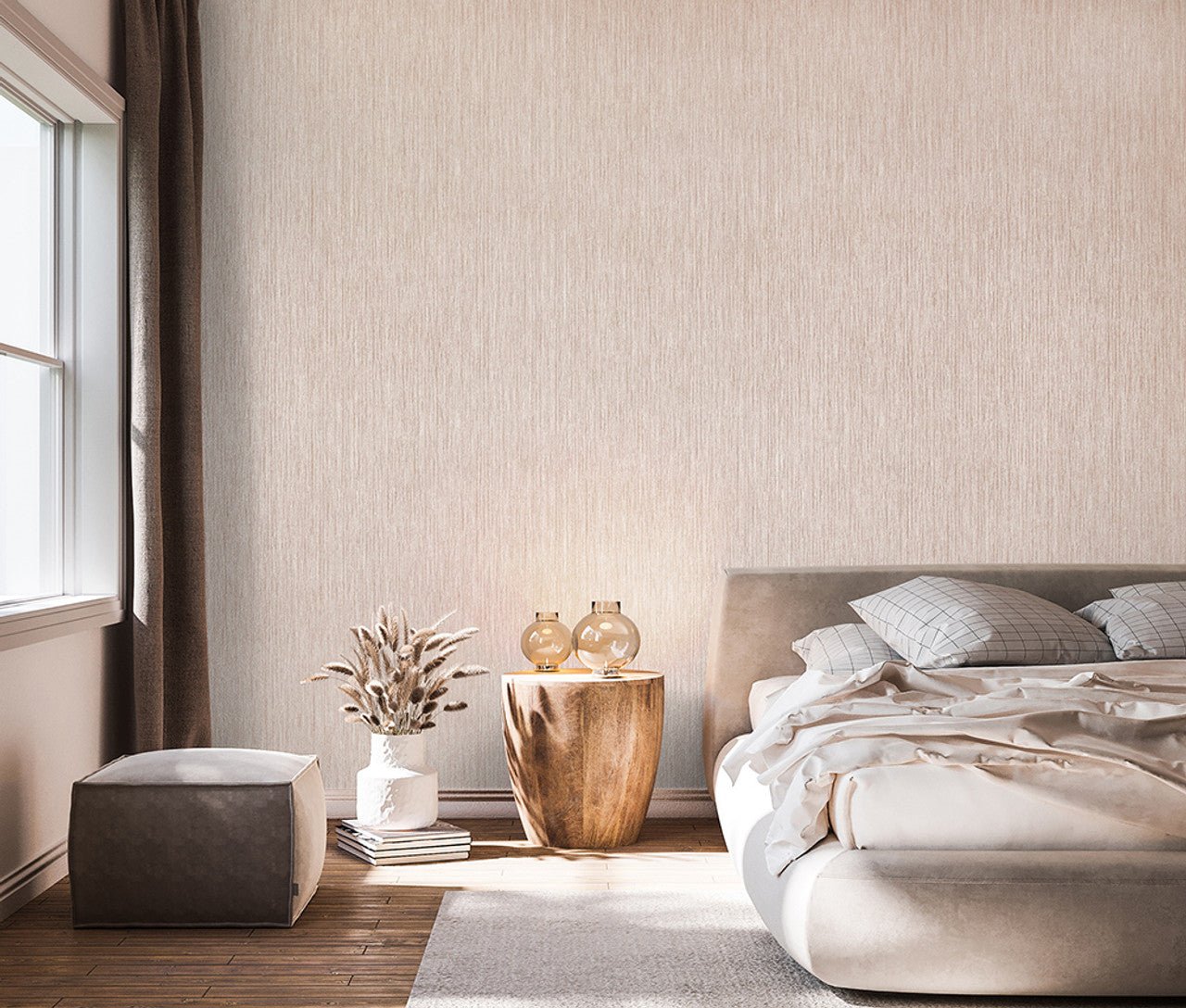 Curtain Feel Wallpaper - Salmon - Hohenberger - 65045 - Premier Wallcovering