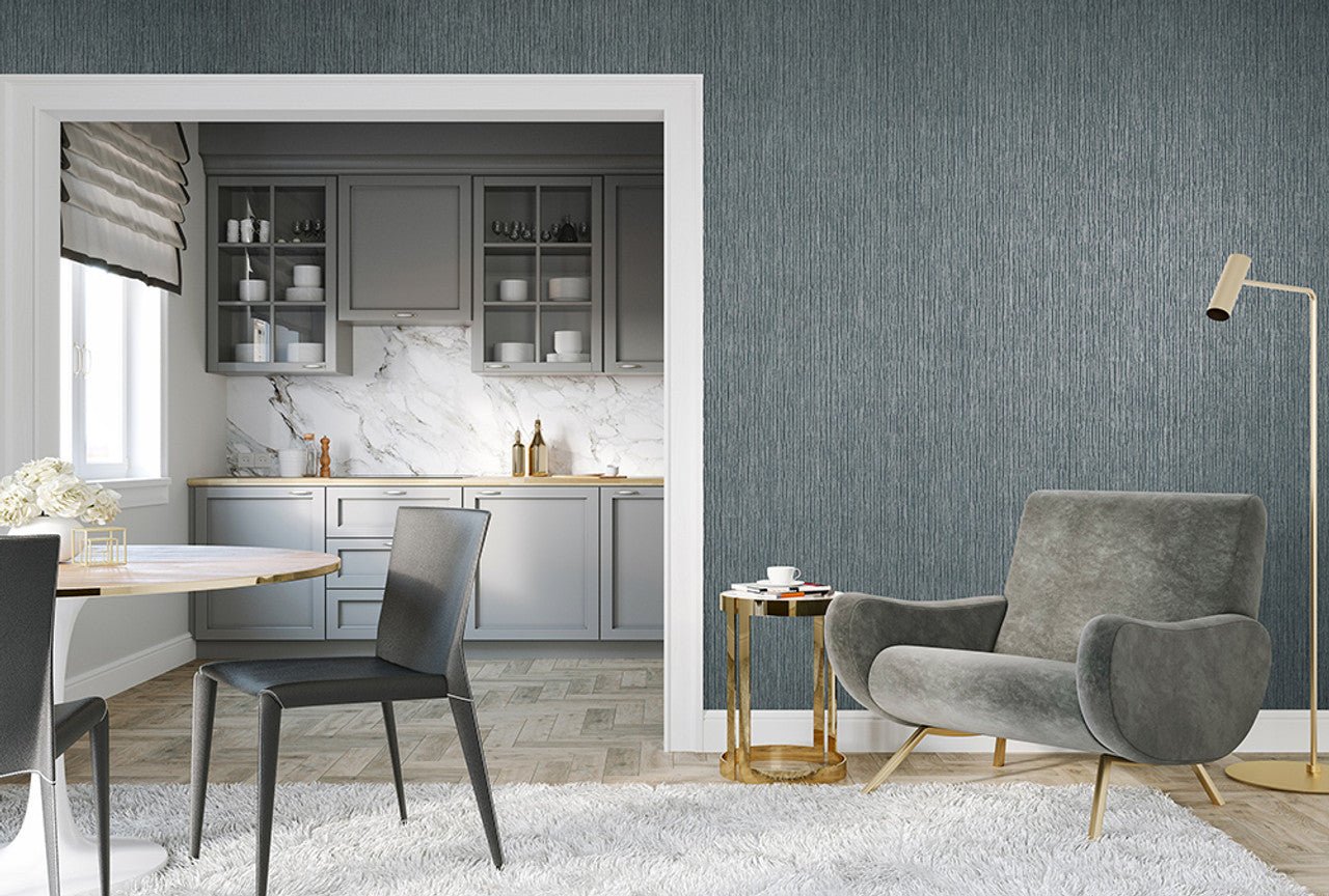 Curtain Feel Wallpaper - Black Blue - Hohenberger - 65047 - Premier Wallcovering