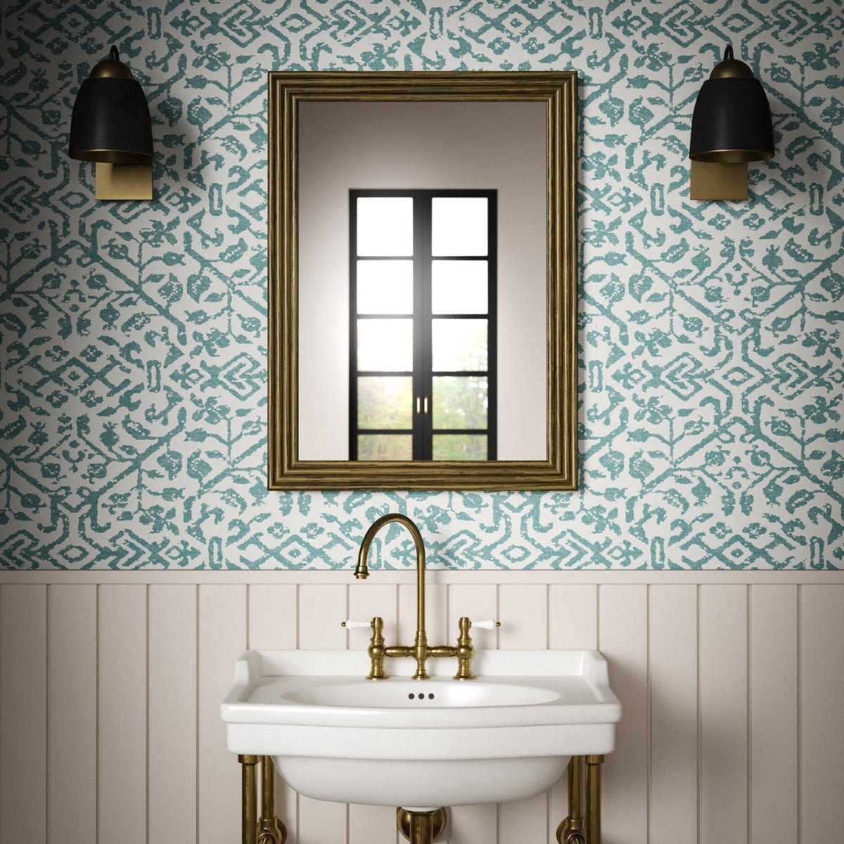 Cusco Wallpaper - Teal - Warner House - Premier Wallcovering