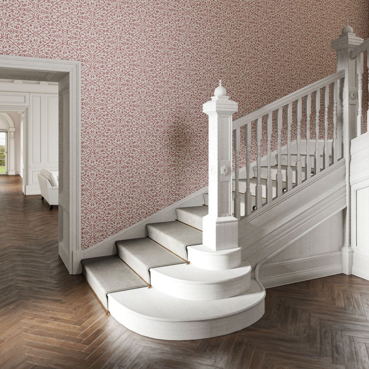 Cusco Wallpaper - Raspberry - Warner House - Premier Wallcovering