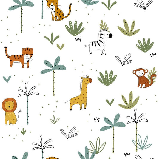 Cute Safari Wallpaper - Multi - Muriva - 577514 - Premier Wallcovering