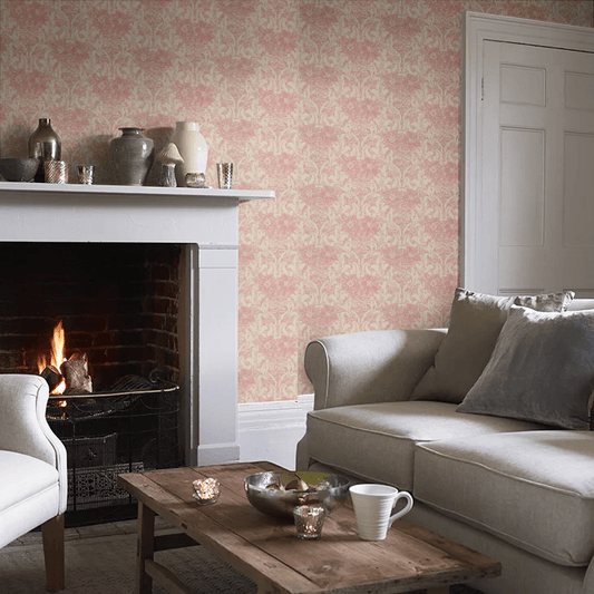 Dahlia Scroll Wallpaper - Carmine - Little Greene - 0263DACARMI - Premier Wallcovering