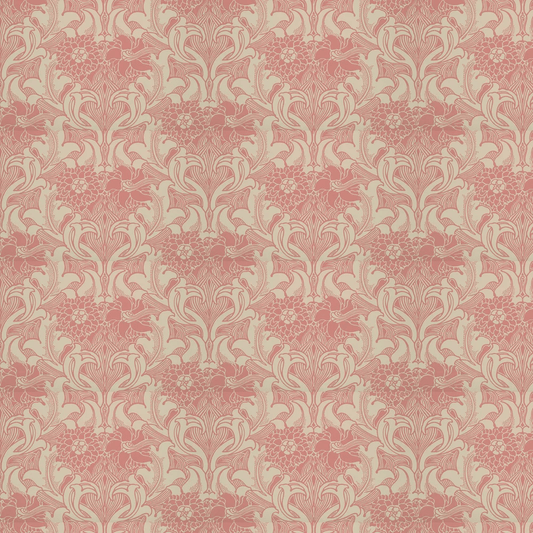 Dahlia Scroll Wallpaper - Carmine - Little Greene - 0263DACARMI - Premier Wallcovering