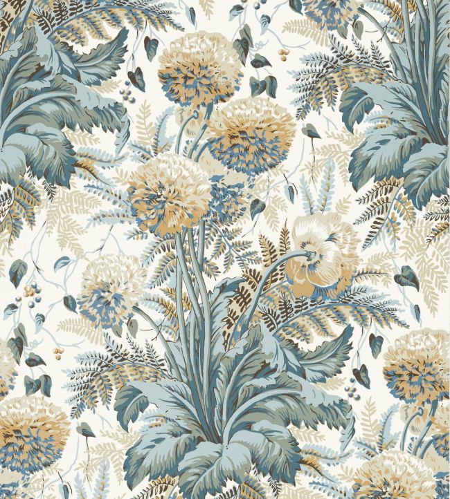 Dahlia Wallpaper - Soft Gold on Cream - AT24539 - Anna French - Premier Wallcovering