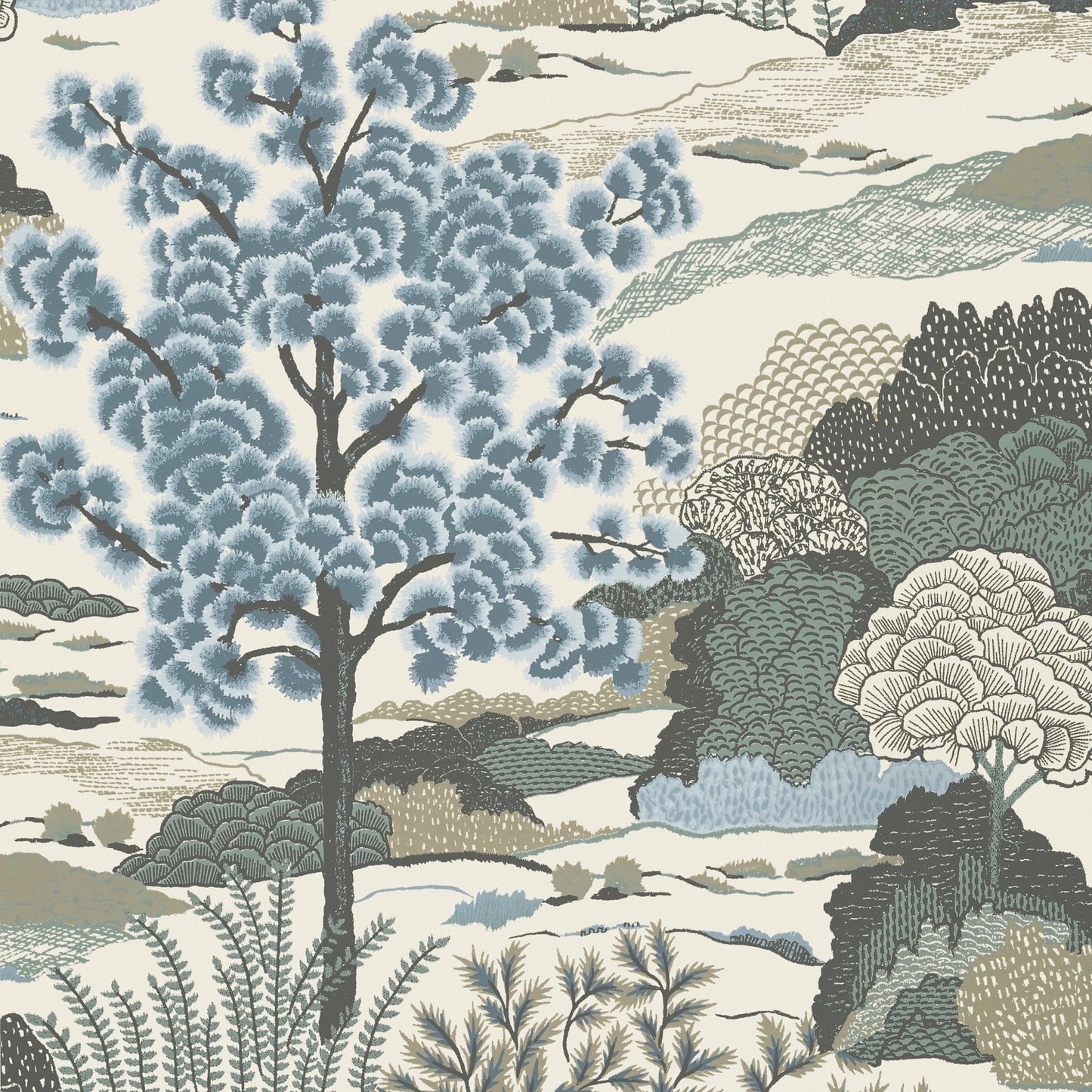 Daintree Wallpaper - Aqua - Thibaut - T85043 - Premier Wallcovering
