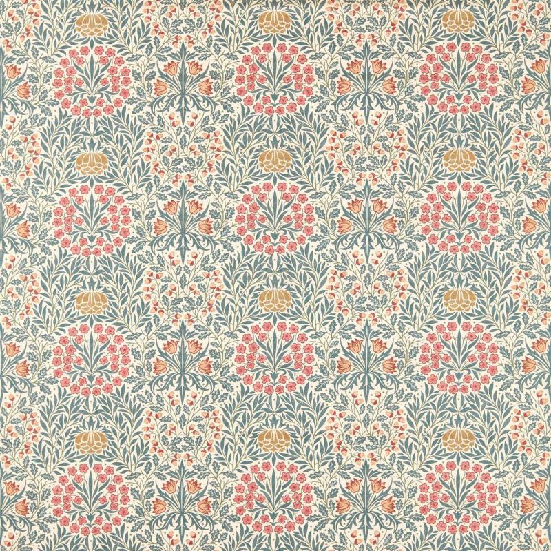 Daisy & Oak Fabric - Madder/Teal - Morris & Co - 227371 - Premier Wallcovering