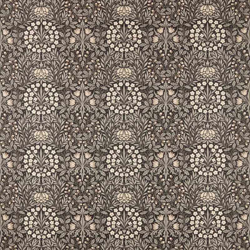 Daisy & Oak Fabric - Ink/Graphite - Morris & Co - 227369 - Premier Wallcovering
