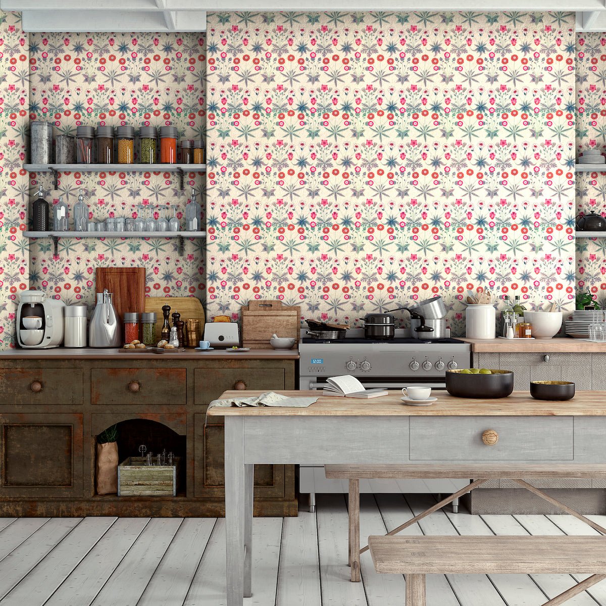 Morris Collections - 1011 - Daisy Wallpaper - Cream - Premier Wallcovering