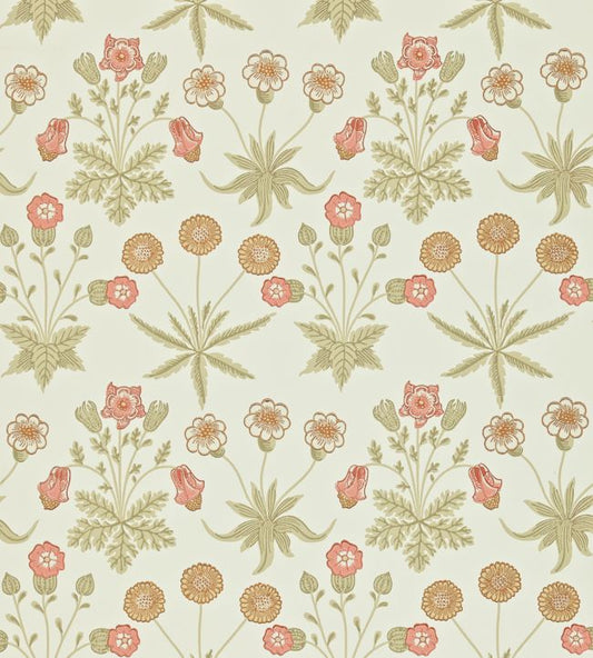 Daisy Wallpaper - Coral/Manilla - 212560 - Morris & Co - Premier Wallcovering
