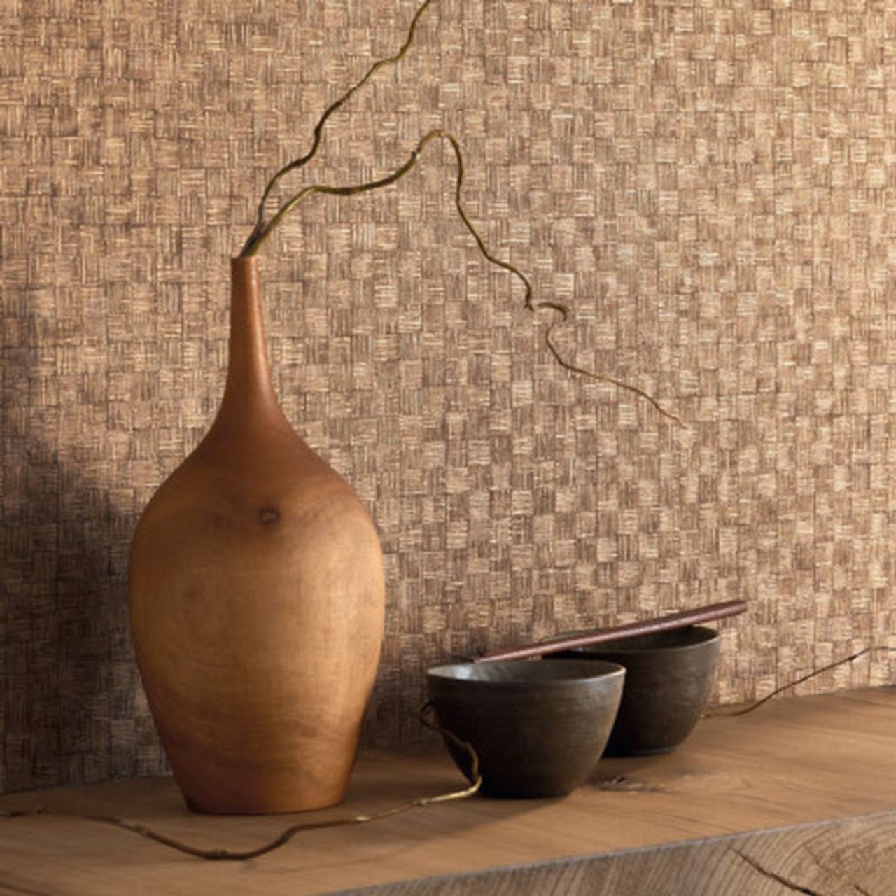 Damier Ginkgo Wallpaper - Beige Ficelle - Casadeco - 86251414 - Premier Wallcovering