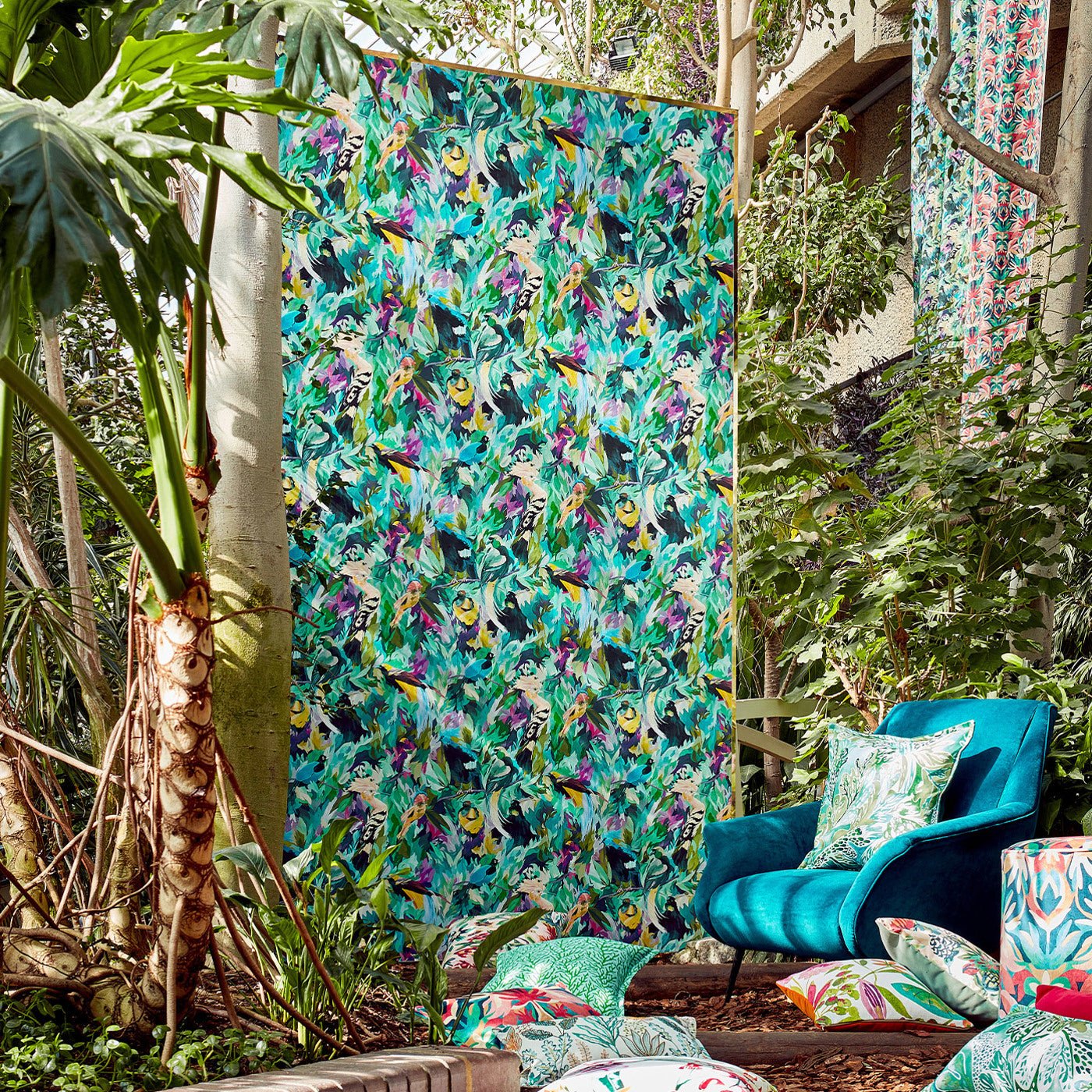 Dance Of Adornment Wallpaper - Wilderness/ Nectar/ Pomegranate - HTEW112763 - Harlequin - Premier Wallcovering