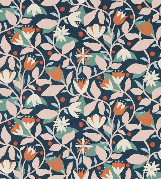 Dancing Daisies Wallpaper - Midnight - Scion - NSCW113282 - Premier Wallcovering