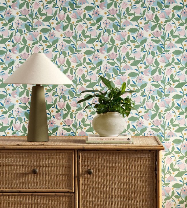 Dancing Daisies Wallpaper - Lilac - Scion - NSCW113283 - Premier Wallcovering