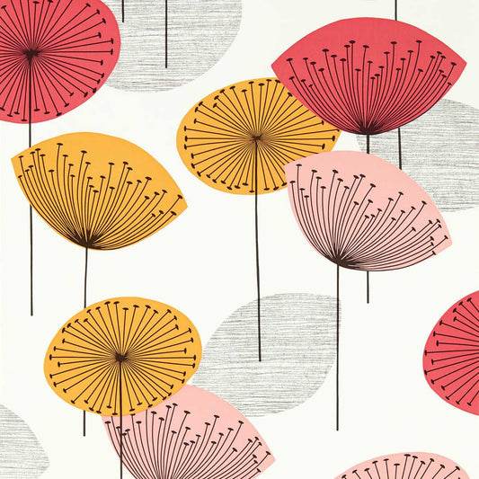 Dandelion Clocks Wallpaper - Coral - DOSW217030 - Sanderson - Premier Wallcovering