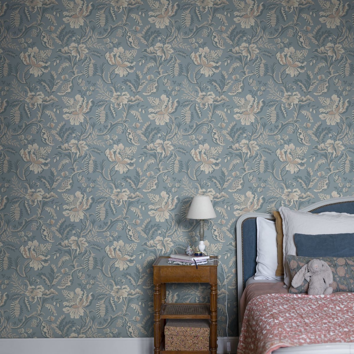Daphne Wallpaper - Misty Blue - Sandberg - S10239 - Premier Wallcovering