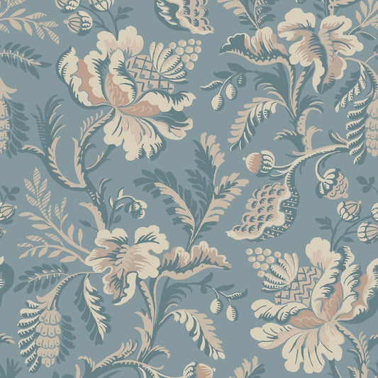 Daphne Wallpaper - Misty Blue - Sandberg - S10239 - Premier Wallcovering