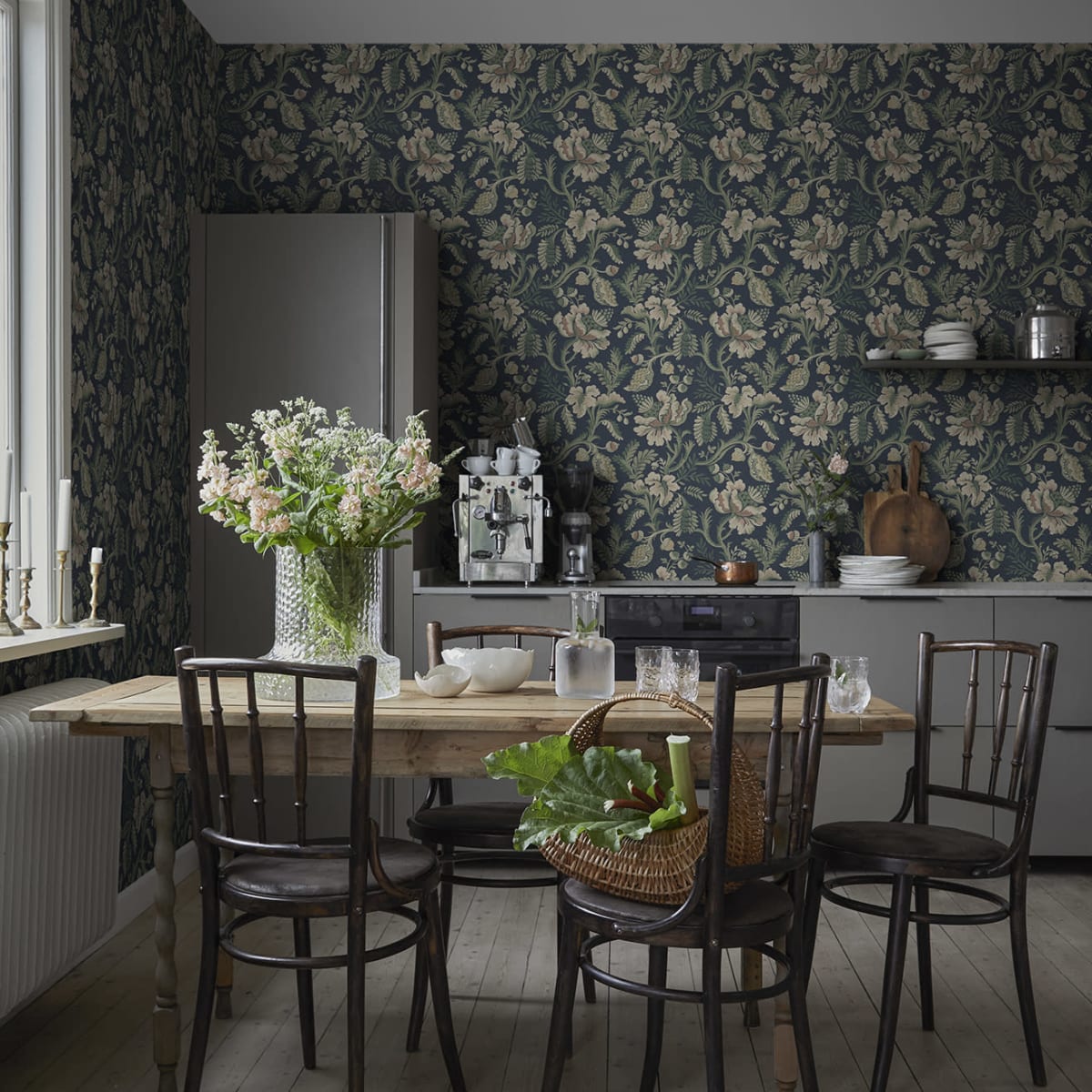 Daphne Wallpaper - Midnight Blue - Sandberg - S10240 - Premier Wallcovering