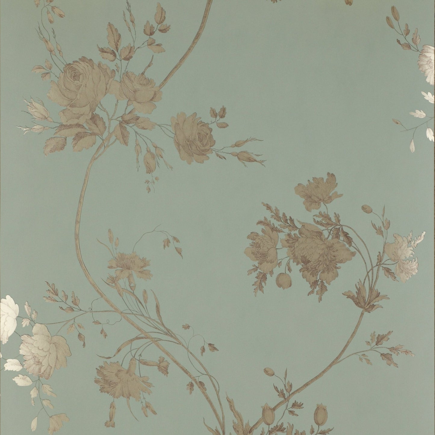 Darcy Wallpaper - Aqua - Colefax & Fowler - 07957/01 - Premier Wallcovering