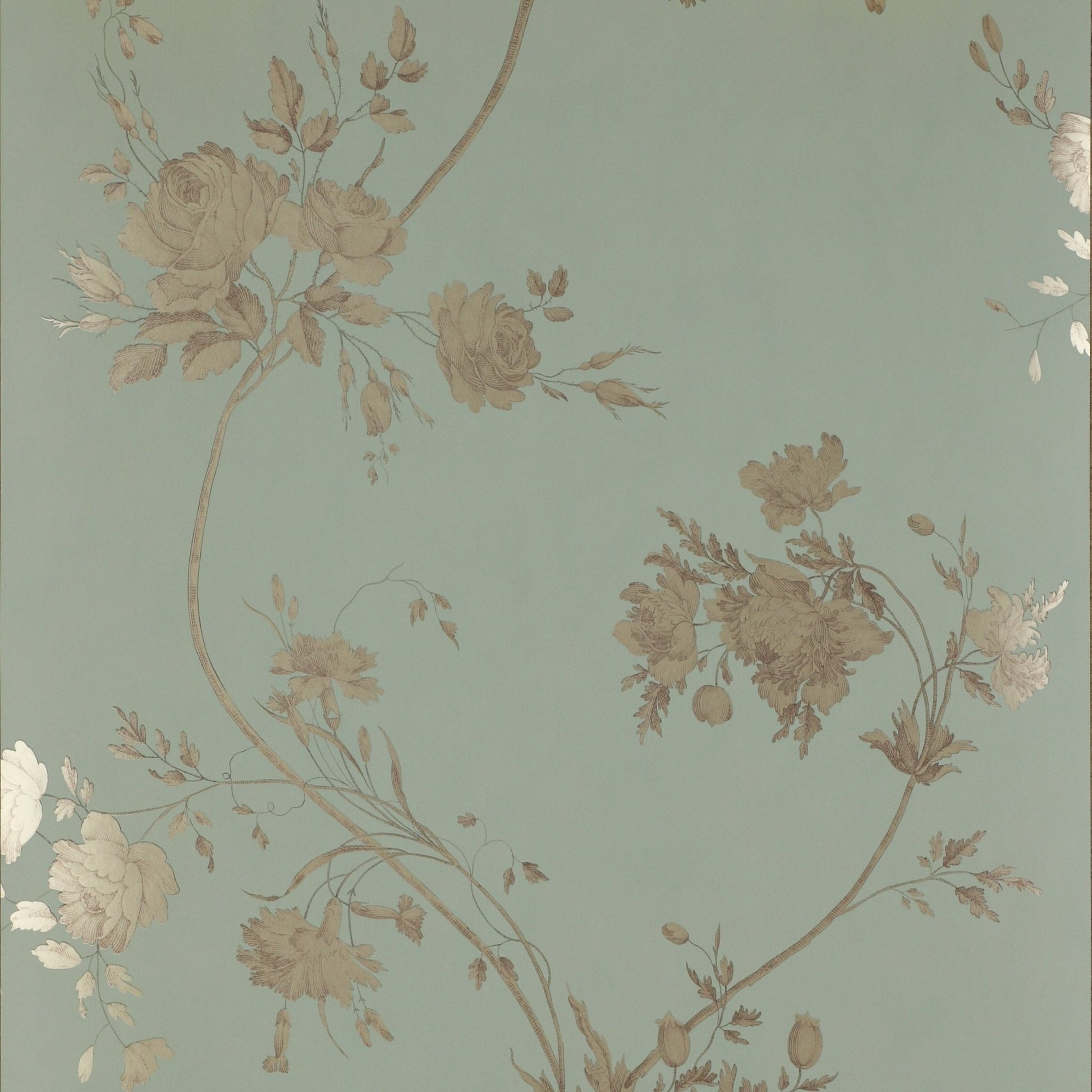 Darcy Wallpaper - Aqua - Colefax & Fowler - 07957/01 - Premier Wallcovering