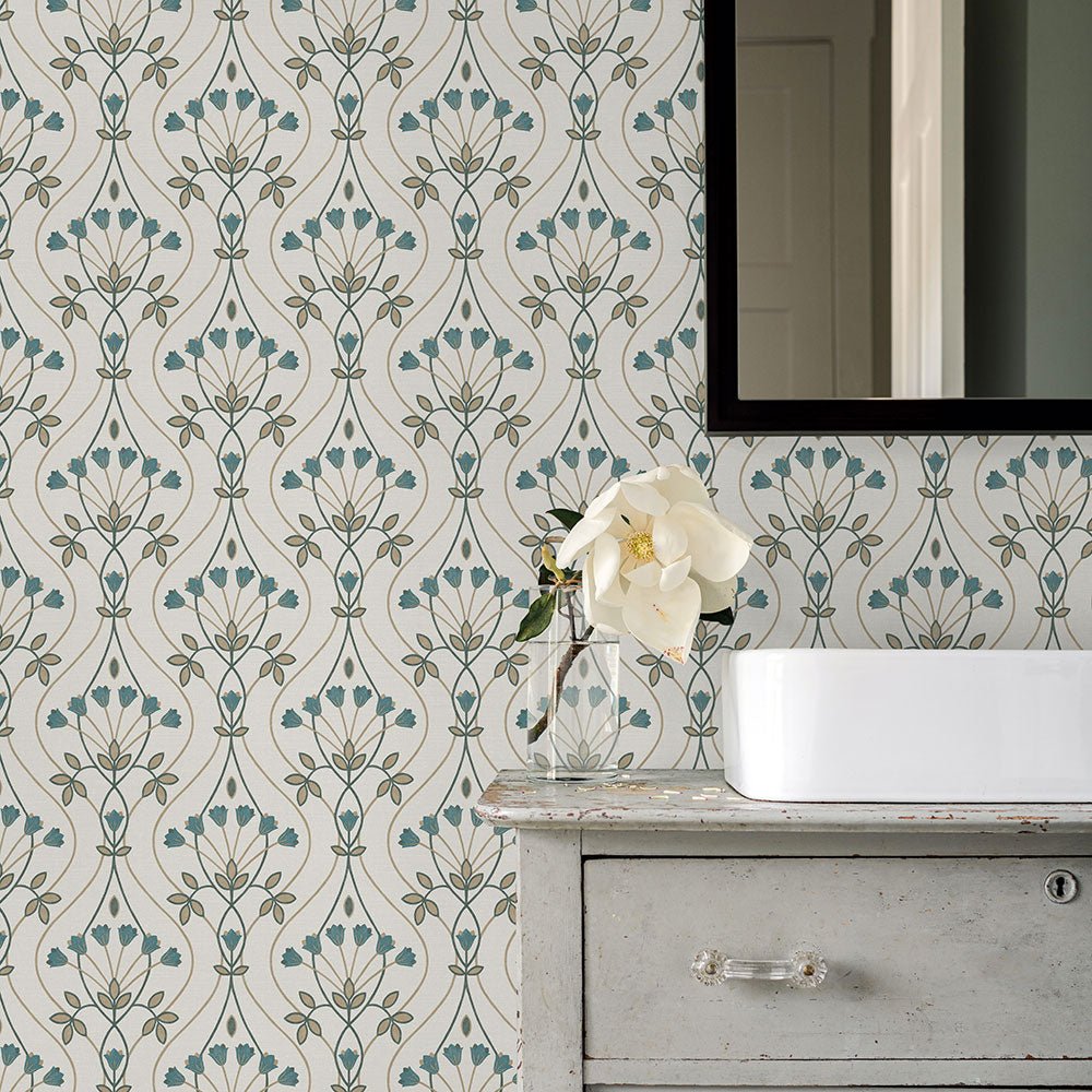 Dard Wallpaper - Teal - A Street Prints - FD26145 - Premier Wallcovering