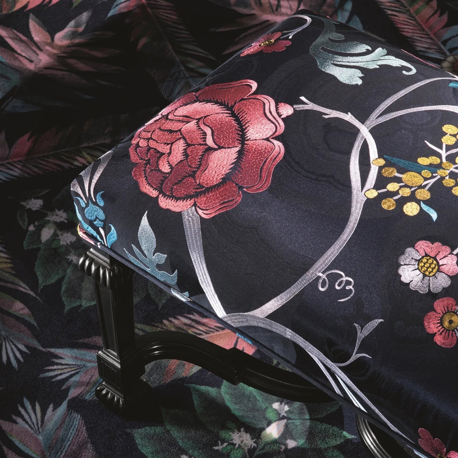 Darius Garden Fabric - Jais - Christian Lacroix - FCL7066/01 - Premier Wallcovering