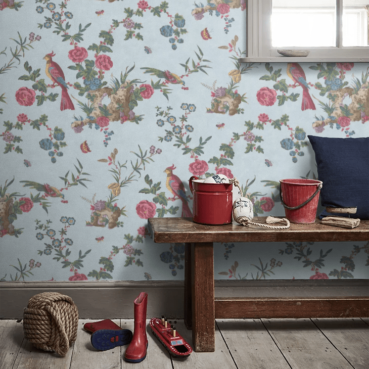 Darwin Wallpaper - Azure Blue - Little Greene - 0247DAAZURE - Premier Wallcovering